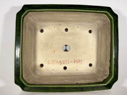New Japanese Tokoname Glazed Rectangular Bonsai Pot Mazan Terahata - 18.75” By 15.75”