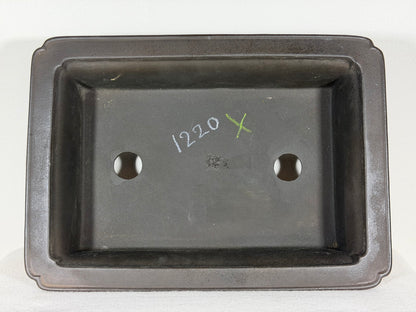 Preowned Japanese Tokoname Rectangular Unglazed Bonsai Pot Sanyou - 13.25” By 9.5”