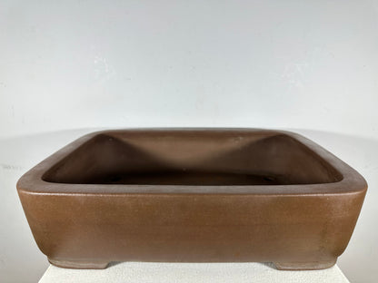 Preowned Japanese Tokoname Unglazed Rectangular Bonsai Pot Seizan - 19” By 13.75”