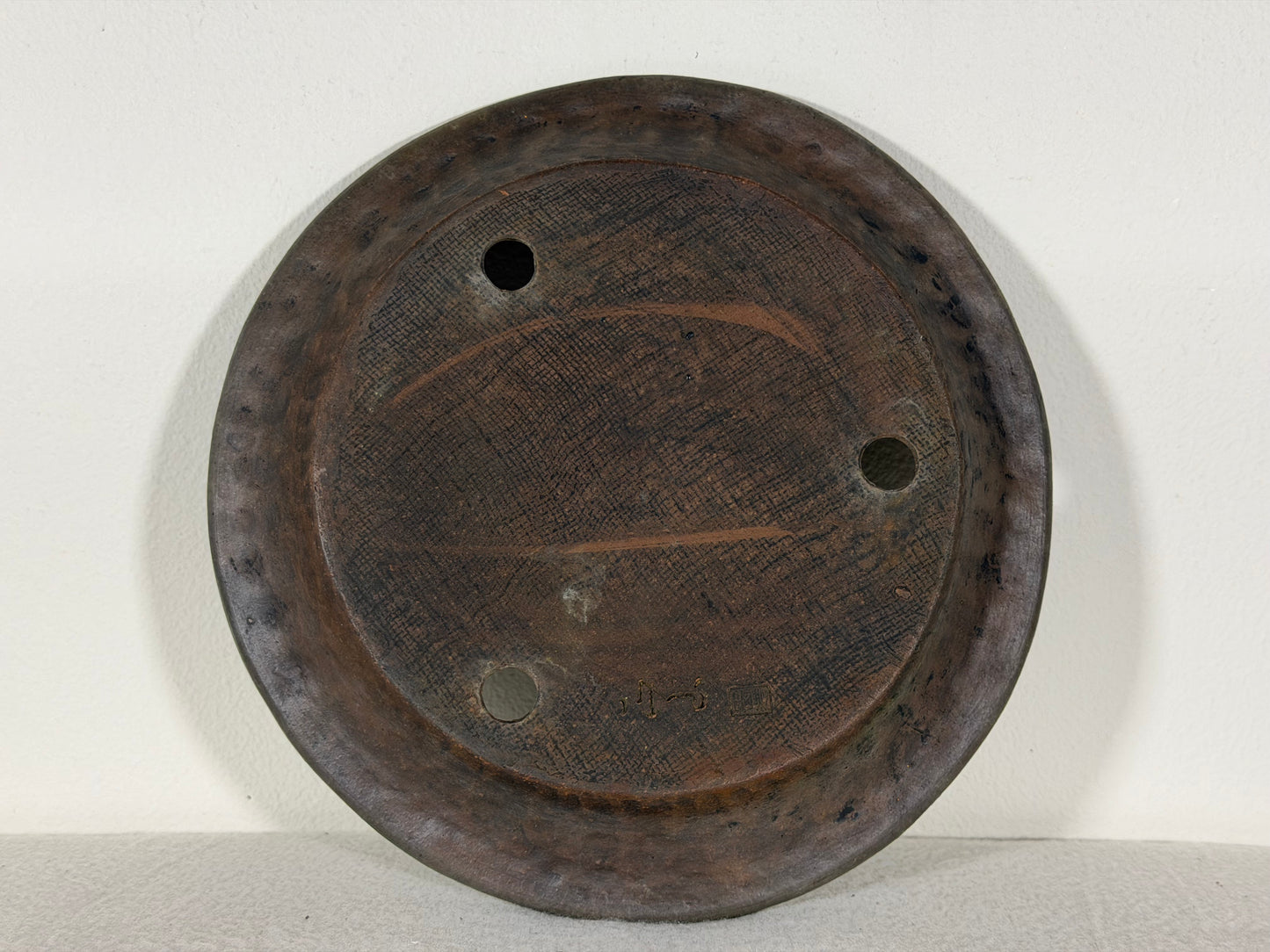 Preowned Japanese Tokoname Unglazed Nanban Style Bonsai Pot Syouzan - 8.5” By 1.25”