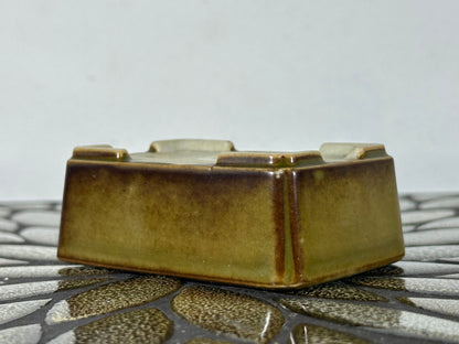 Preowned Vintage Japanese Tokoname Glazed Rectangular Bonsai Pot Jyuetu - 3 3/8” By 2.25”