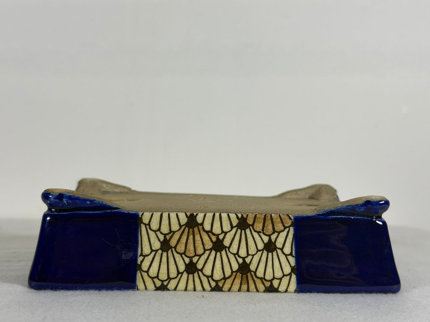 New Japanese Tokoname Glazed Rectangular Bonsai Pot Satomi - 6.25” By 4.5”
