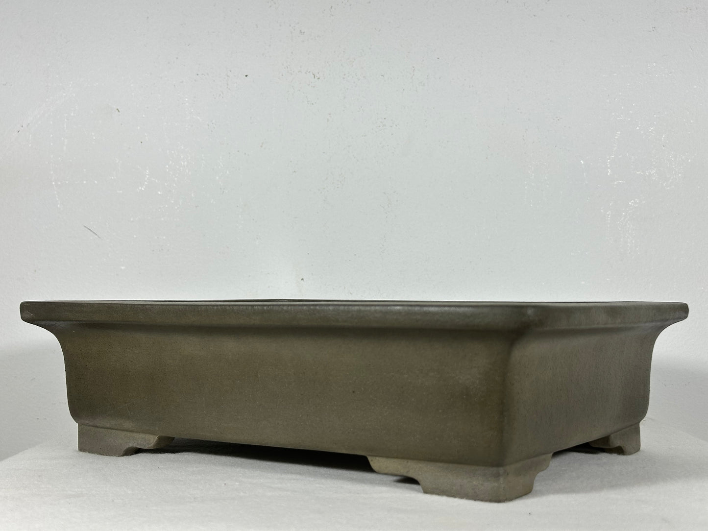 Preowned Japanese Tokoname Unglazed Rectangular Bonsai Pot Seizan - 12.75” By 9.5”