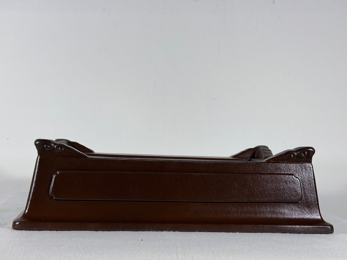 Preowned Japanese Tokoname Unglazed Rectangular Bonsai Pot Yamaaki - 12.25” By 8”