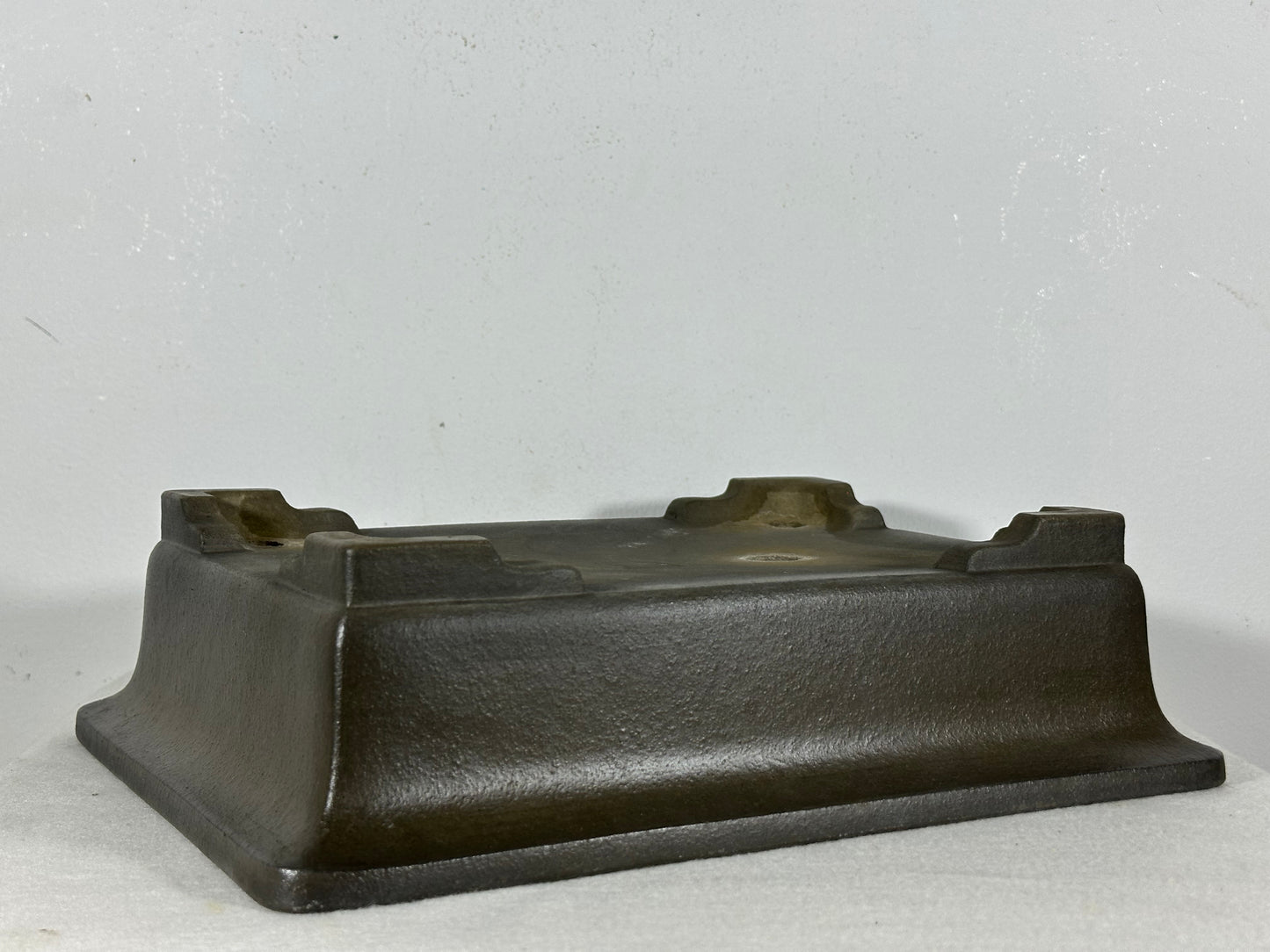 Preowned Japanese Tokoname Unglazed Rectangular Bonsai Pot Seizan - 12.5” By 9.5”