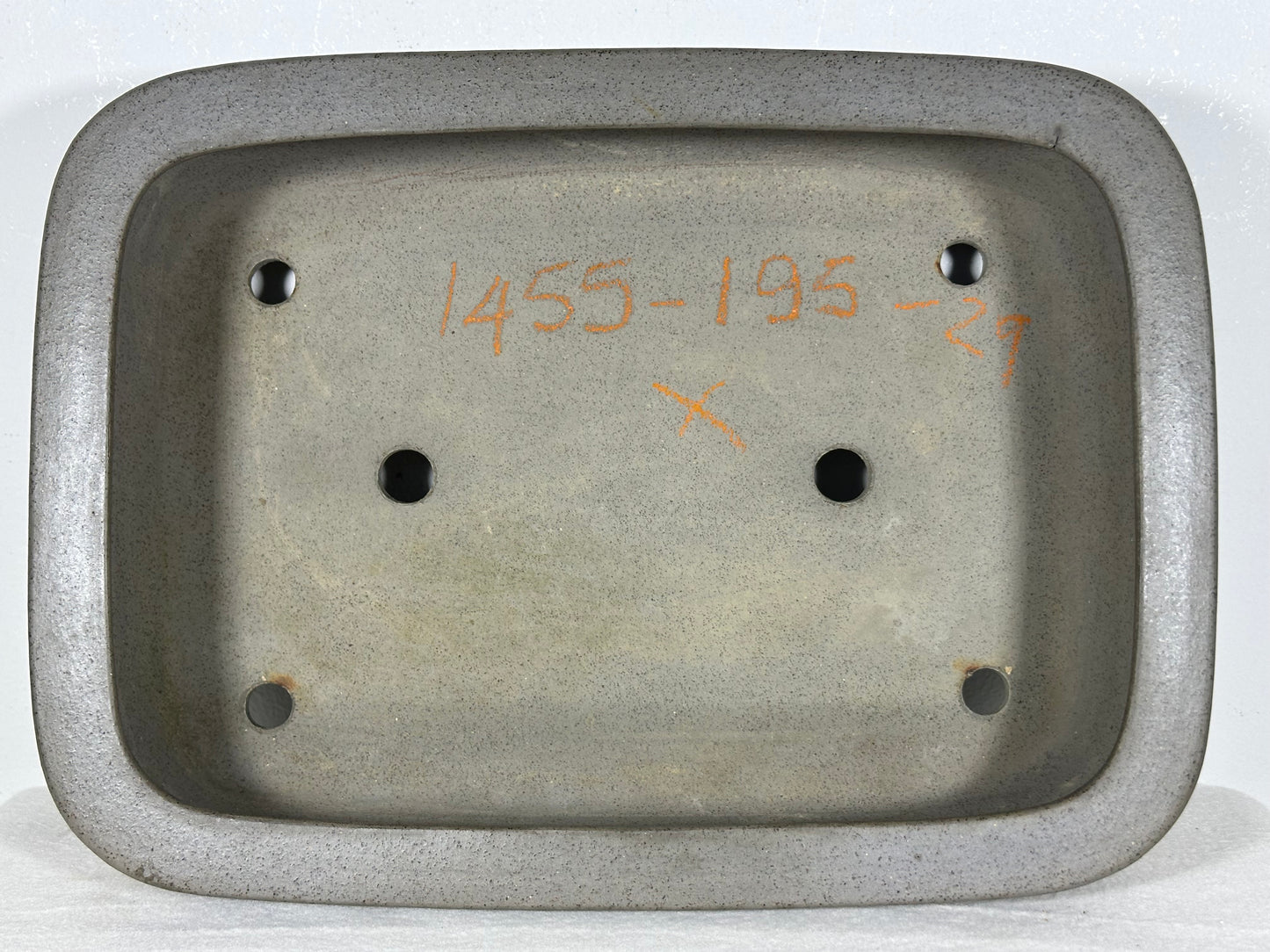 Preowned Japanese Tokoname Unglazed Rectangular Bonsai Pot Seizan - 13” By 9.5”