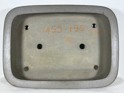 Preowned Japanese Tokoname Unglazed Rectangular Bonsai Pot Seizan - 13” By 9.5”