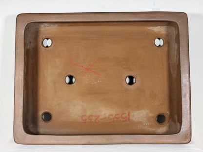 Preowned Japanese Tokoname Unglazed Rectangular Bonsai Pot Kizan - 15” By 11.5”