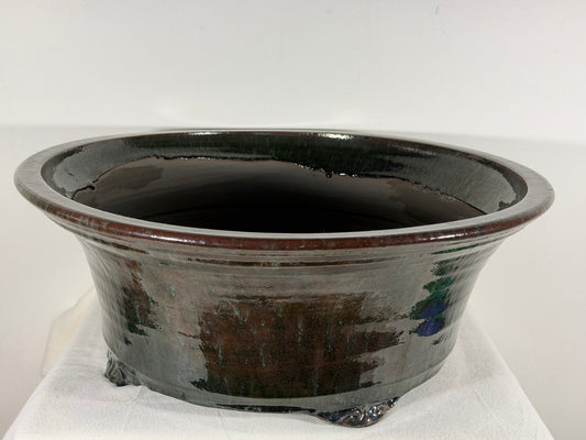 New Japanese Tokoname Round High Quality Bonsai Pot Syuhou Yoshimura - 18.5” By 7.25”