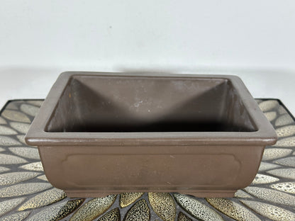 Preowned Japanese Tokoname Unglazed Rectangular Bonsai Pot - 8.5” By 6.75”