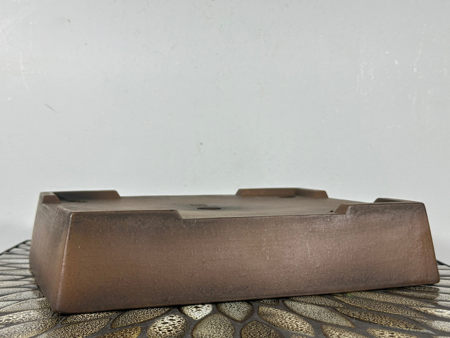 Preowned Japanese Tokoname Unglazed Rectangular Bonsai Pot Syouzan - 11.25” By 9”