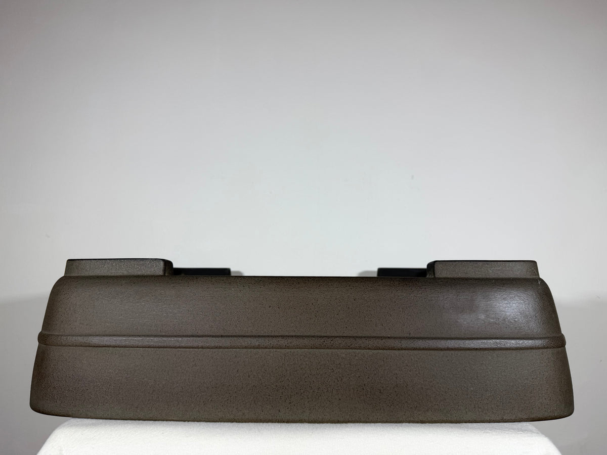 Preowned Japanese Tokoname Unglazed Rectangular Bonsai Pot Eiraku - 21.75” x 16.25” x 5.75”