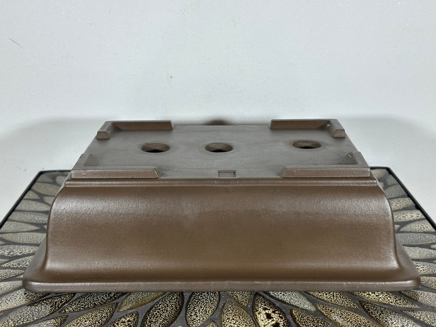 Preowned Japanese Tokoname Unglazed Rectangular Bonsai Pot Senkoen - 12” By 8.75”