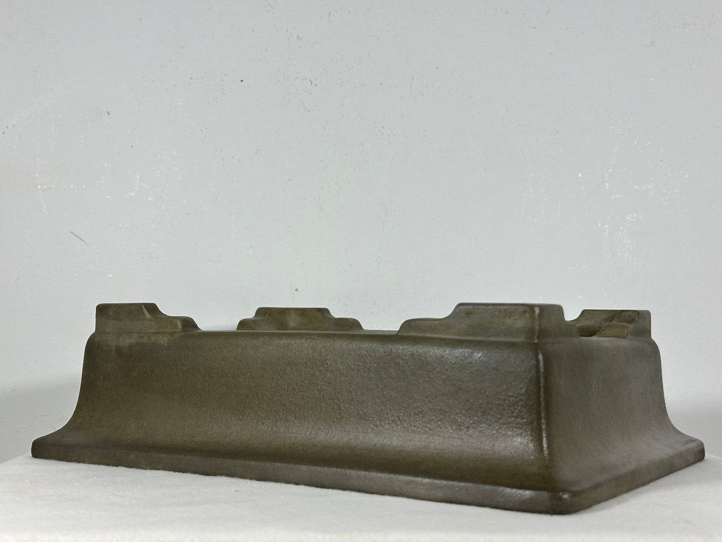 Preowned Japanese Tokoname Unglazed Rectangular Bonsai Pot Seizan - 12.75” By 9.5”