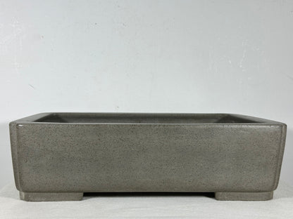 Preowned Japanese Tokoname Unglazed Rectangular Bonsai Pot Seizan - 13.75” By 9.75”