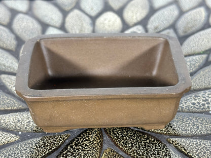 Preowned Japanese Tokoname Unglazed Rectangular Bonsai Pot - 4” By 3”