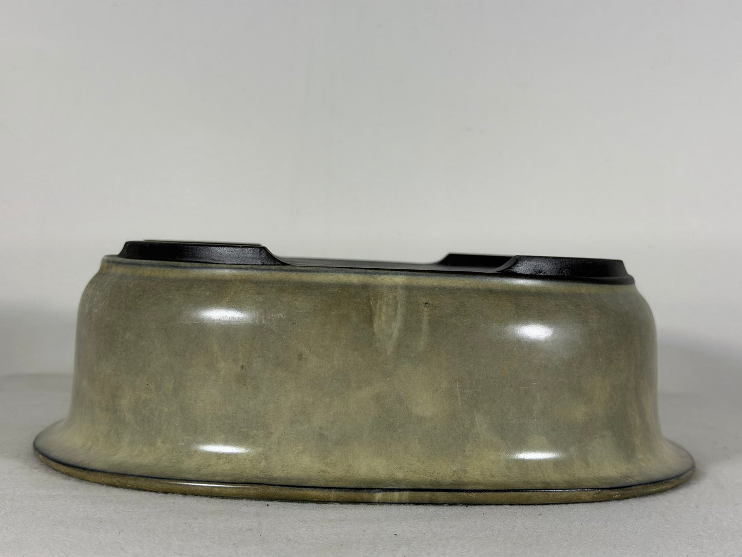 Preowned Japanese Tokoname Glazed Oval Bonsai Pot - 10.25” By 8.75”