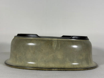 Preowned Japanese Tokoname Glazed Oval Bonsai Pot - 10.25” By 8.75”