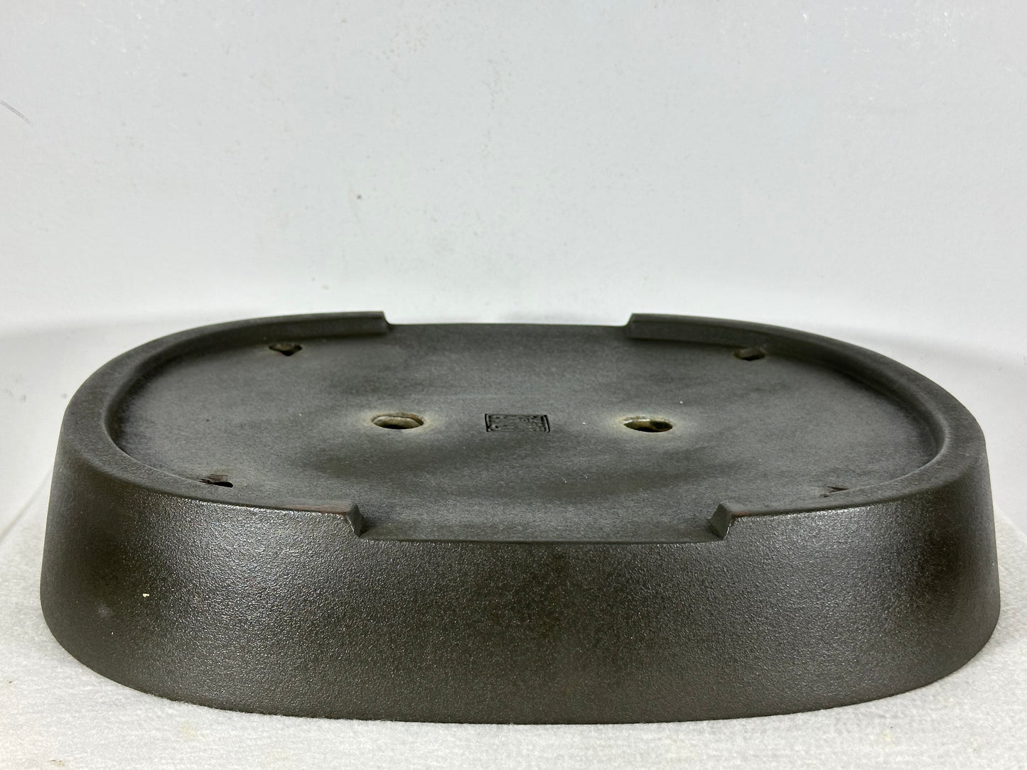 Preowned Japanese Tokoname Unglazed Oval Bonsai Pot Seizan - 14.25” By 11.5”