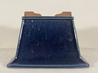 Preowned Japanese Tokoname Glazed Square Bonsai Pot Youzan - 7.75” By 5.25”