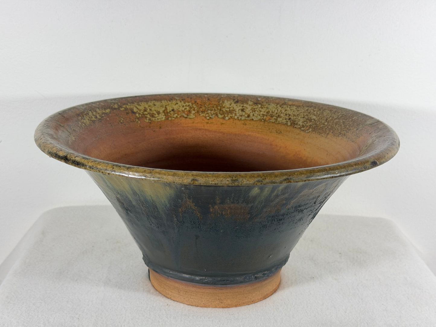 New Japanese Tokoname Glazed Round Bonsai Pot Tosikazu - 12” By 6”