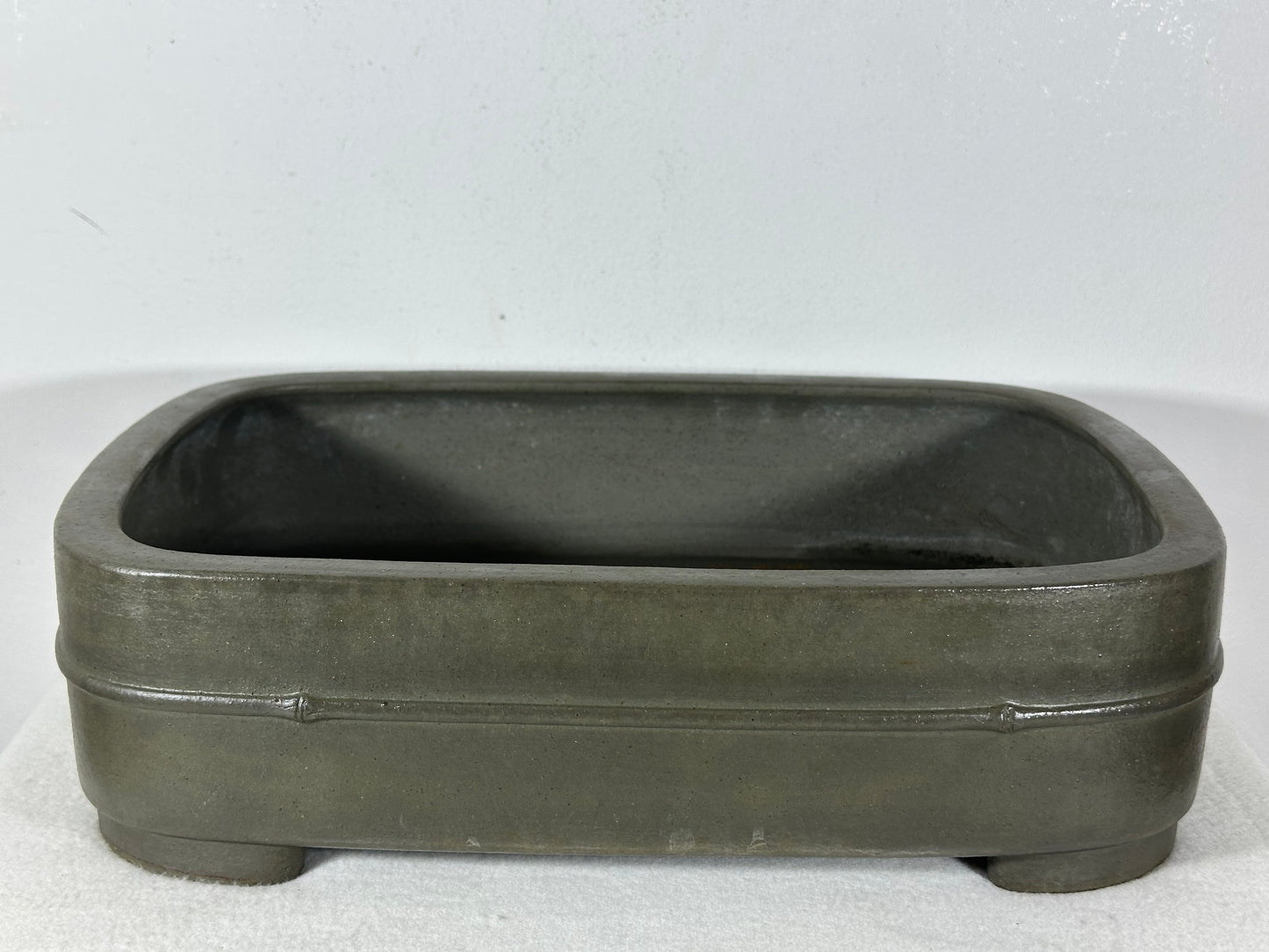Preowned Japanese Tokoname Unglazed Rectangular Bonsai Pot Seizan - 13.75” By 9.75”