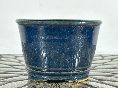 New Japanese Tokoname Round Glazed Bonsai Pot Katu - 4 3/8” By 3”
