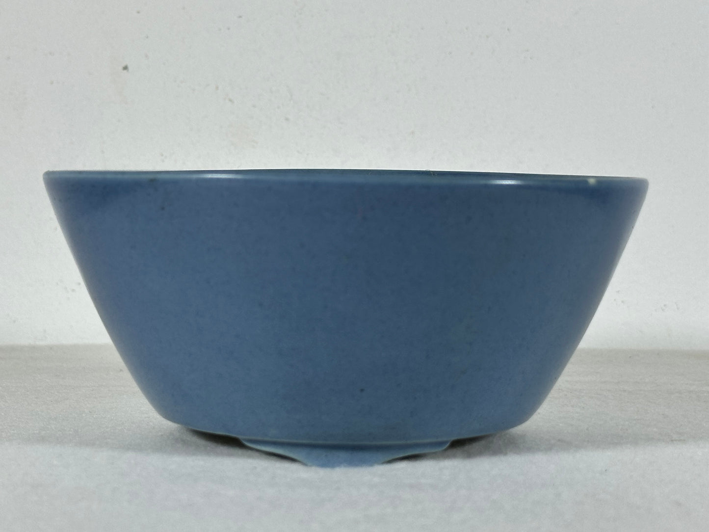 Preowned Old China Glazed Round Bonsai Pot with Stamps - 5.75” By 2.5”