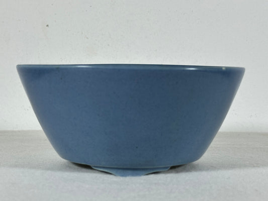 Preowned Old China Glazed Round Bonsai Pot with Stamps - 5.75” By 2.5”