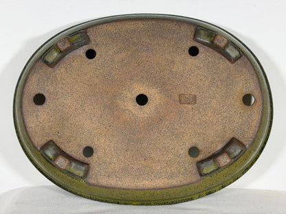 Preowned Japanese Tokoname Oval Bonsai Pot Reiho - 15.25” By 11.5”