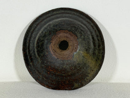 Preowned Japanese Tokoname Glazed Round Bonsai Pot - 4.75” By 1 5/8”