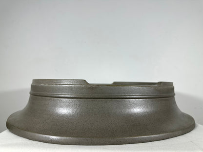 Preowned Japanese Tokoname Unglazed Oval Bonsai Pot Seizan - 19” By 16”