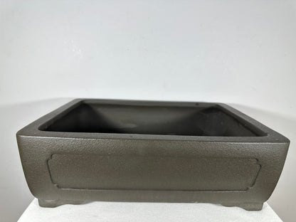 Preowned Vintage Japanese Tokoname Unglazed Rectangular Bonsai Pot Yamaaki - 16.5” By 12.25”