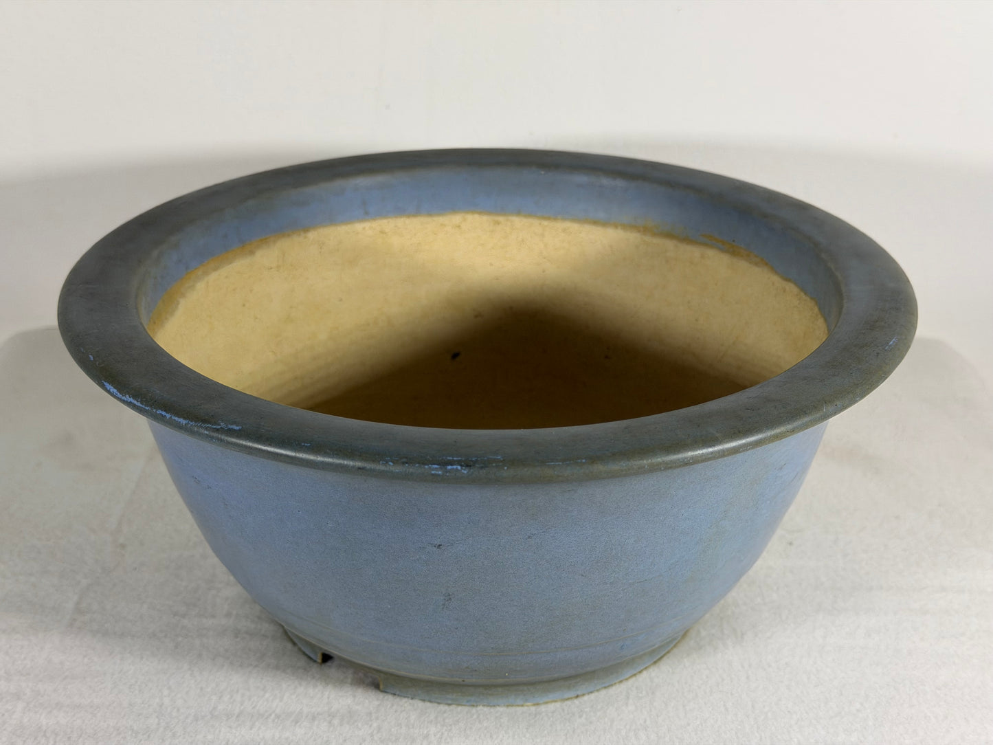 Preowned Japanese Tokoname Glazed Round Bonsai Pot Koyo - 9.5” By 4.25”