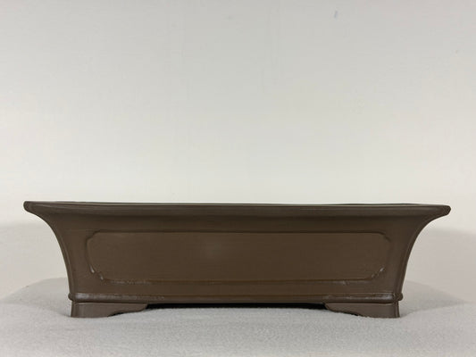 Preowned Japanese Tokoname Unglazed Rectangular Bonsai Pot - 12.5” By 8”