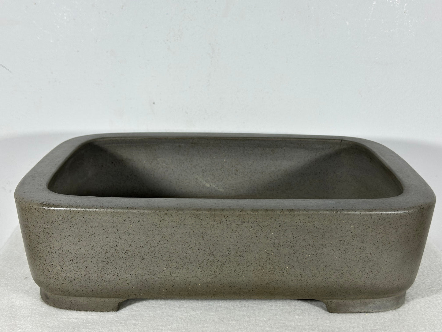 Preowned Japanese Tokoname Unglazed Rectangular Bonsai Pot Seizan - 13” By 9.5”