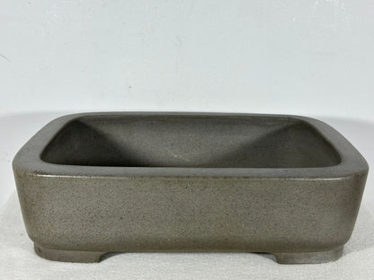 Preowned Japanese Tokoname Unglazed Rectangular Bonsai Pot Seizan - 13” By 9.5”