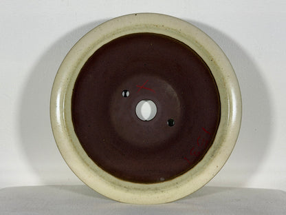 Preowned Japanese Tokoname Round Bonsai Pot Yamaaki - 10.5” By 3”