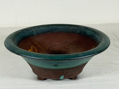 Preowned Japanese Tokoname Round Bonsai Pot Tosui - 6” By 2.25”