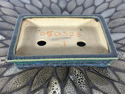Preowned Japanese Tokoname Rectangular Bonsai Pot Aiba Koyo - 6.75” By 5 1/8”