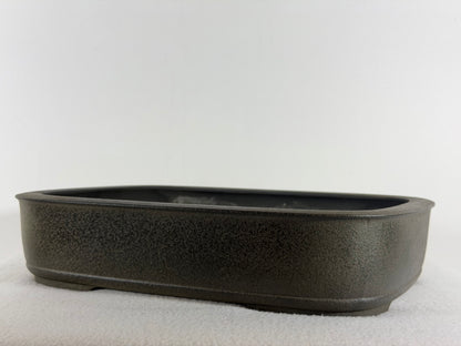 Preowned Vintage Japanese Tokoname Unglazed Rectangular Bonsai Pot Aiba Koyo - 12.5” By 10”