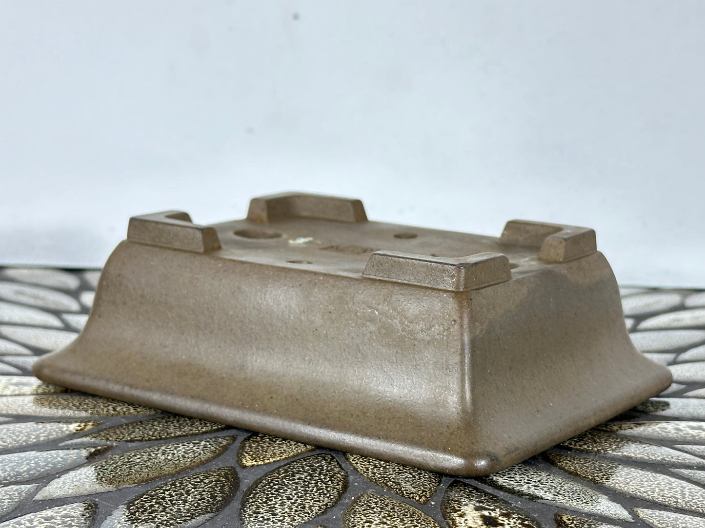 Preowned Vintage Japanese Tokoname Rectangular Bonsai Pot Kosyousen - 6 3/8” By 5 1/8”