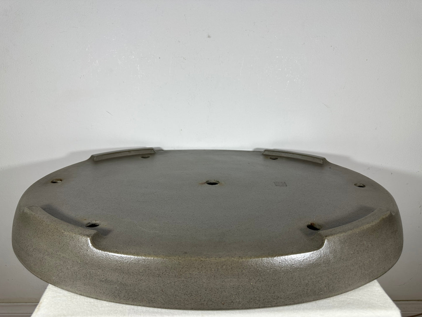 Preowned Japanese Tokoname Unglazed Oval Shallow Bonsai Pot Seizan - 25.25” By 18.25”