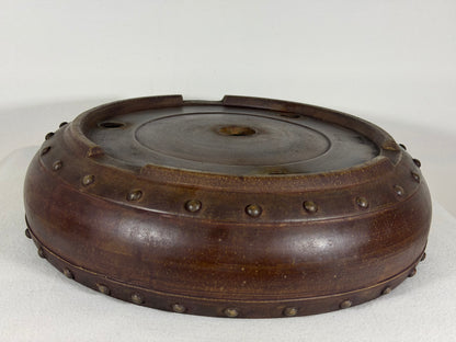 Preowned Japanese Tokoname Drum Style Bonsai Pot - 12.5” By 3 3/8”
