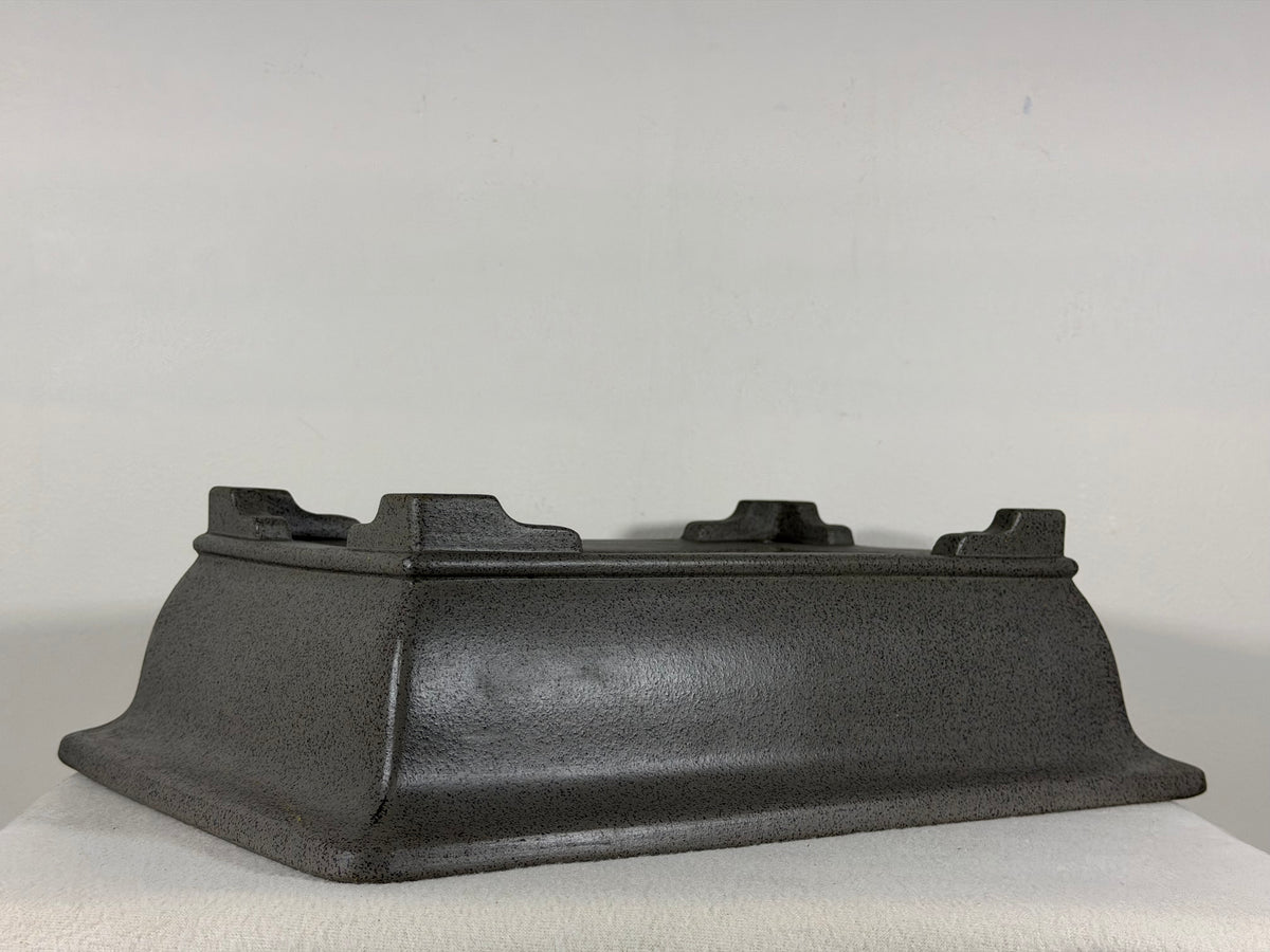 Preowned Japanese Tokoname Unglazed Rectangular Bonsai Pot Seizan - 15” x 10.5” x 4.25”