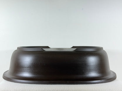 Preowned Japanese Tokoname Oval Unglazed Bonsai Pot Yamagen - 18” By 14.75”