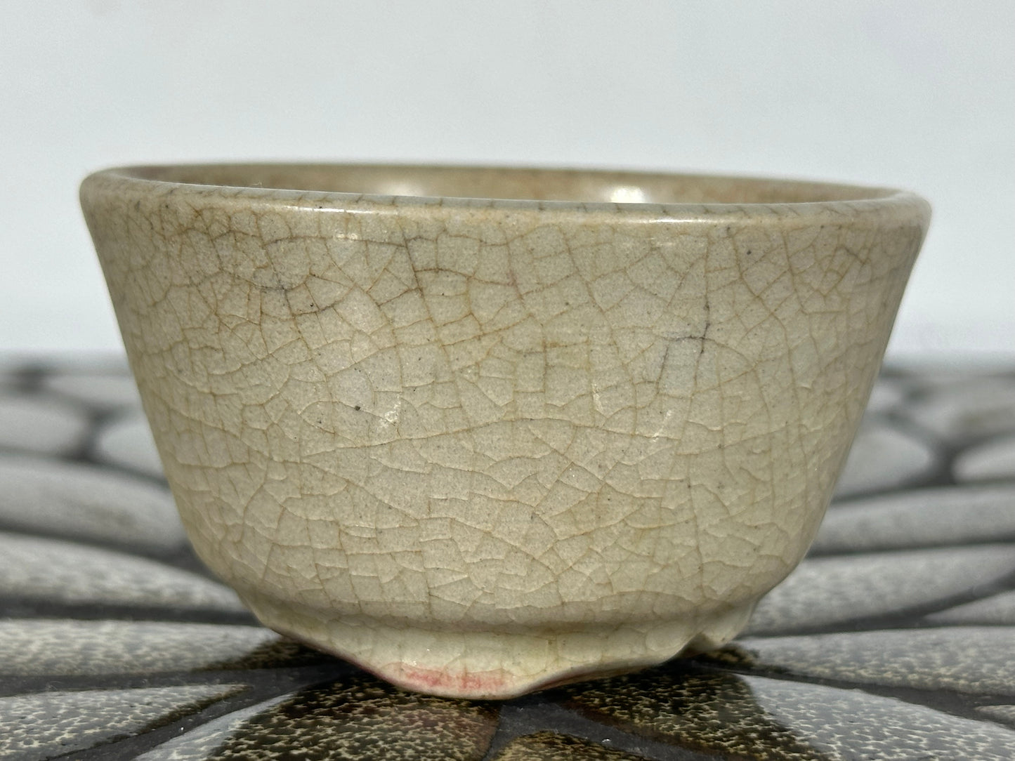 Preowned Japanese Tokoname Glazed Round Bonsai Pot Husou - 2.75” By 1.5”