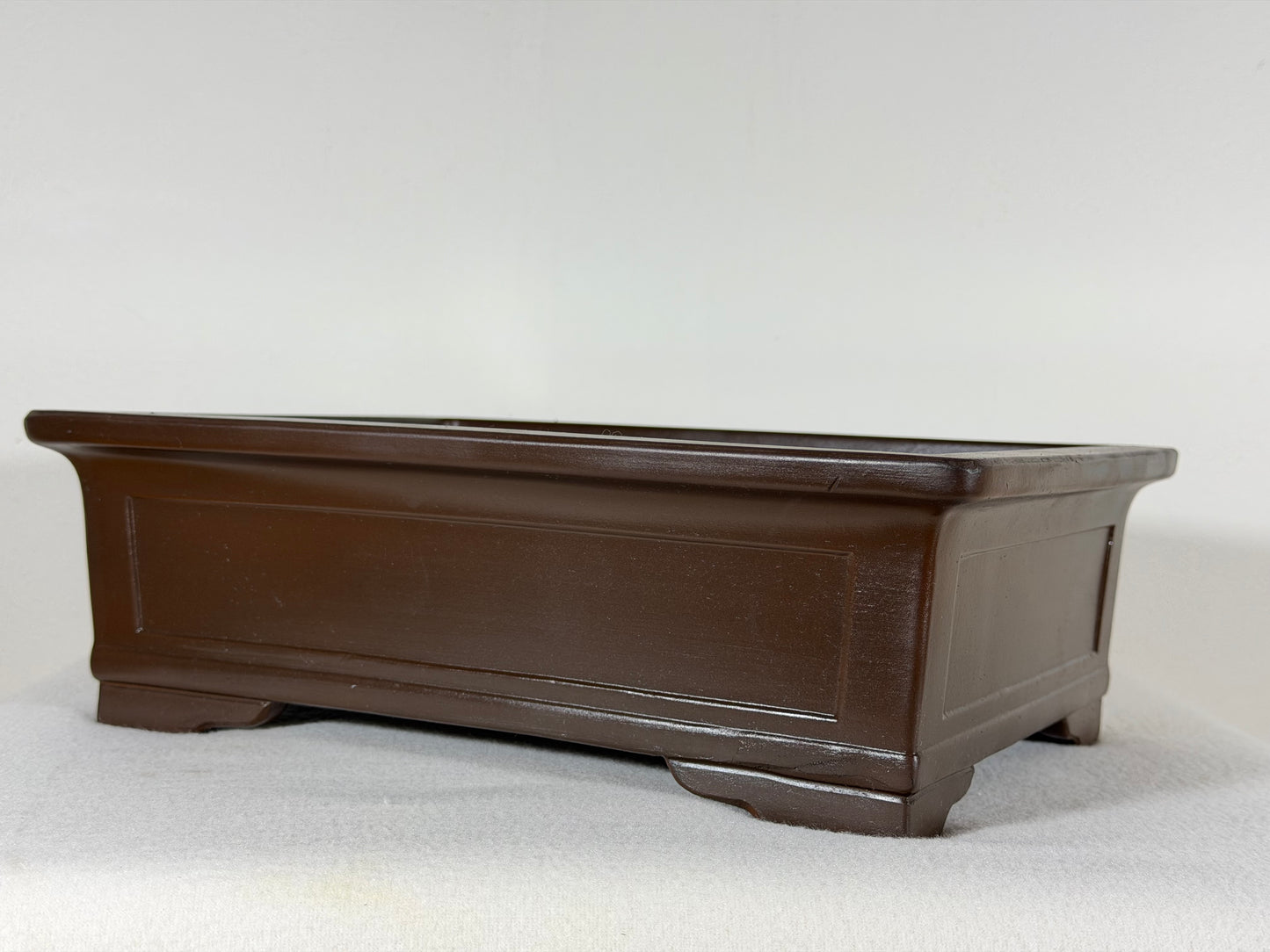 Preowned Vintage Japanese Tokoname Unglazed Rectangular Bonsai Pot Housei - 12.25” By 9.25”
