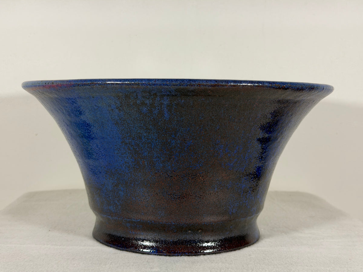 New Japanese Tokoname Glazed Round Bonsai Pot Syuhou Yoshimura - 12” By 6.25”