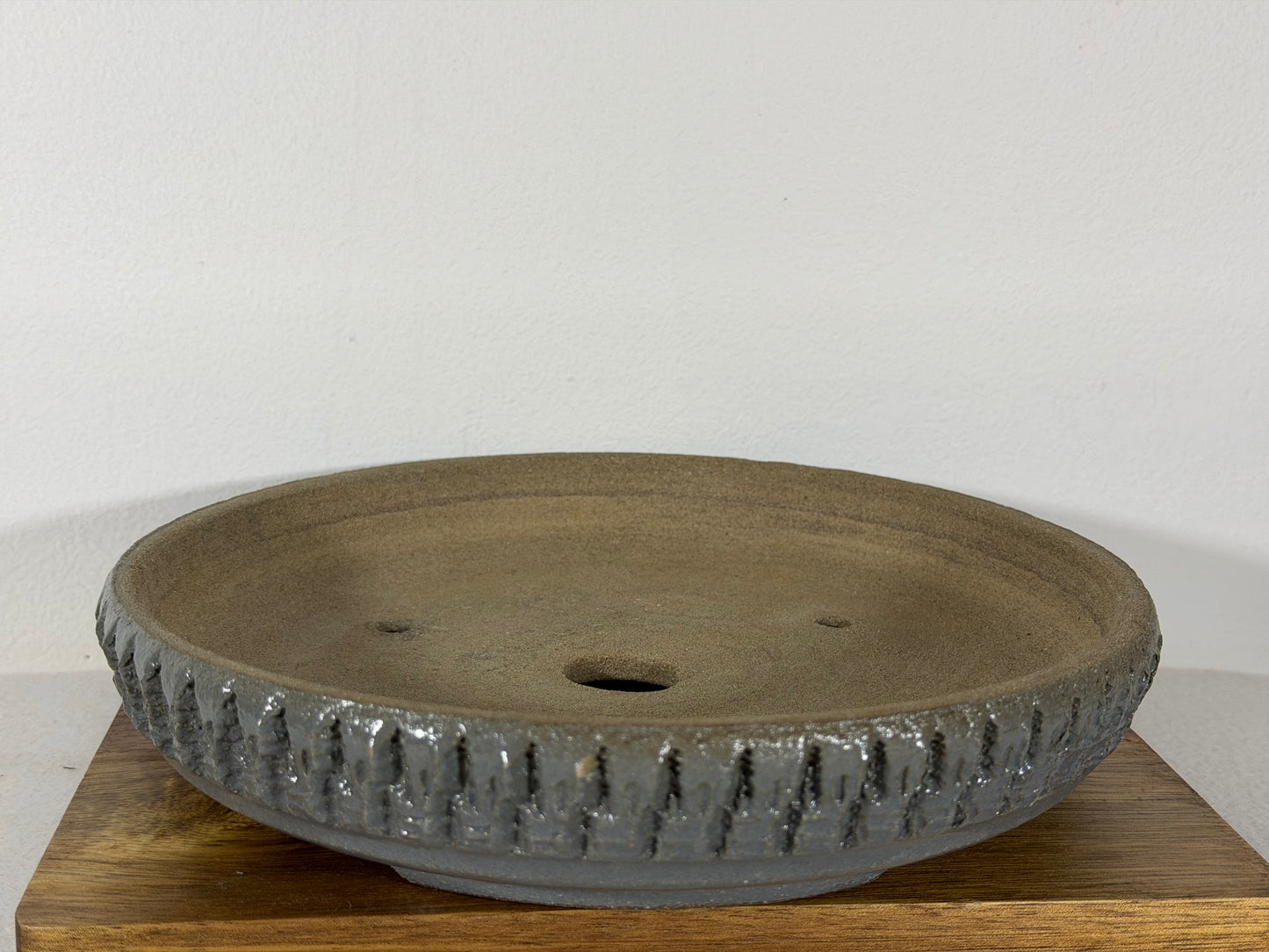 Victor Shelton Glazed Round Bonsai Pot (American-Made) - 9” By 1.75”